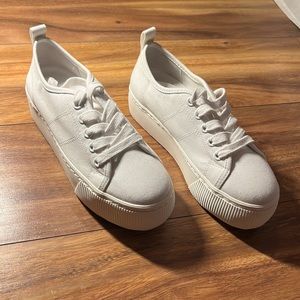 NWT White Canvas Platform Sneakers by Abound